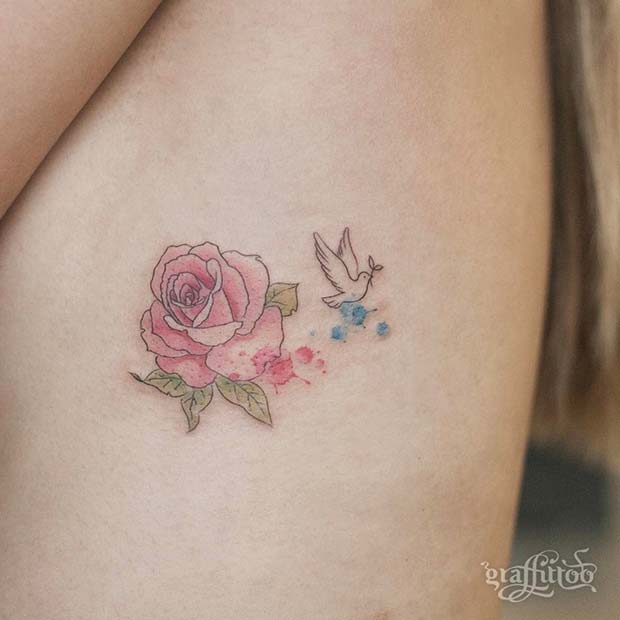 Idée mignonne de tatouage de côte