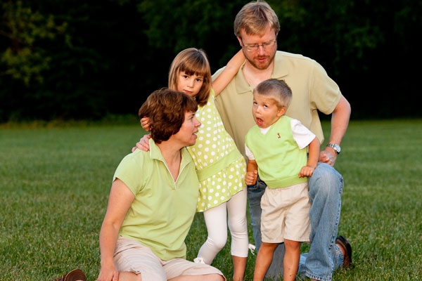 Photo de famille verte