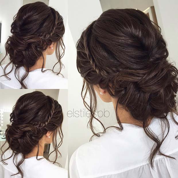 Chignon de couronne tressée en vrac