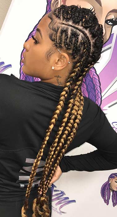 Tresses Cornrow Zigzag