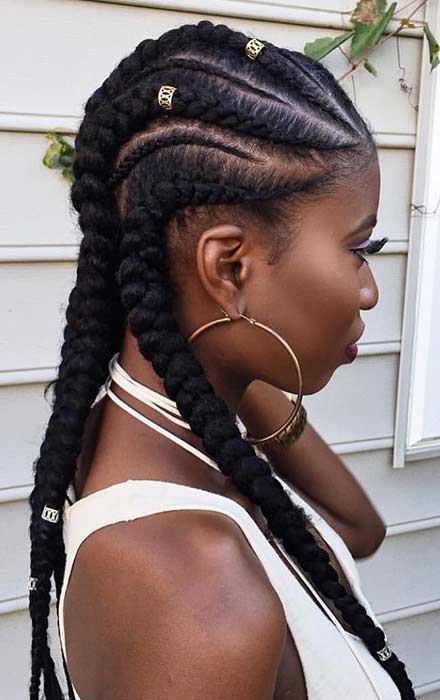 Nourrir les cornrows avec Weave