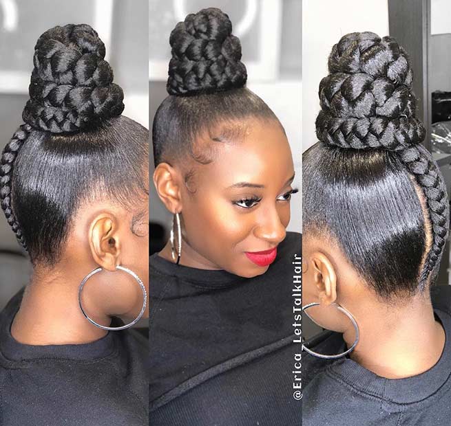 Chignon tressé élégant avec tissage