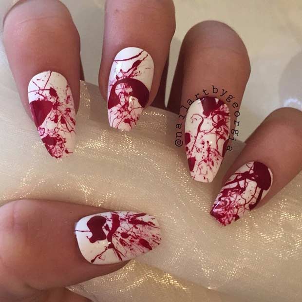 Blood Splatter Coffin Nails για τις Απόκριες