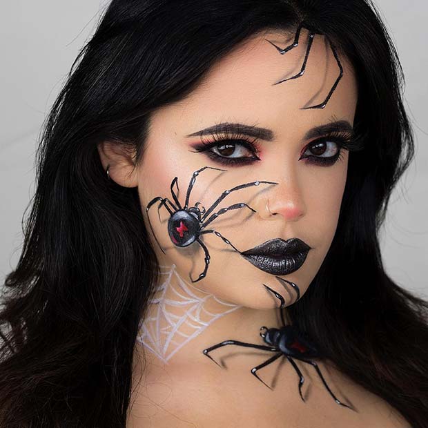 Maquillage Halloween Veuve Noire