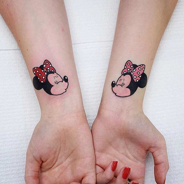 Αντιστοίχιση τατουάζ Disney Minnie Mouse για BFF