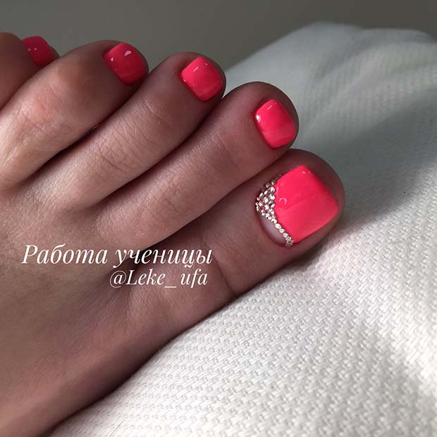 Glam Bright Pink Pedi