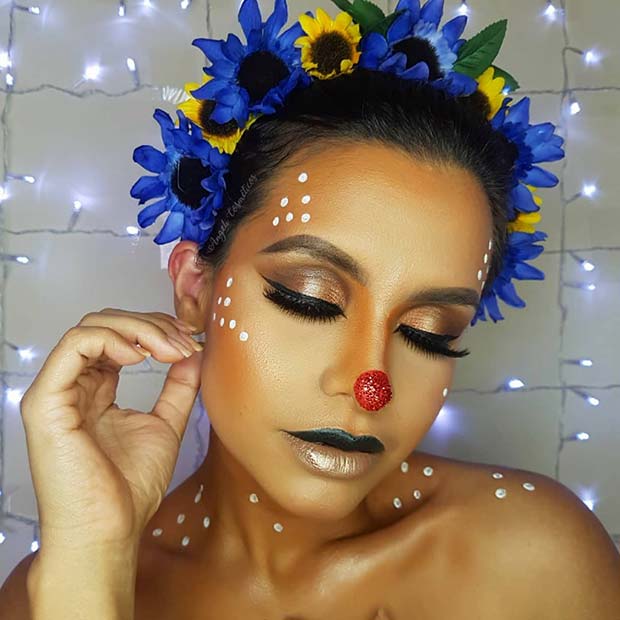 Maquillage Glam Deer avec Bandeau Floral