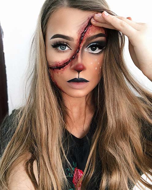 Scary Deer Makeup Look