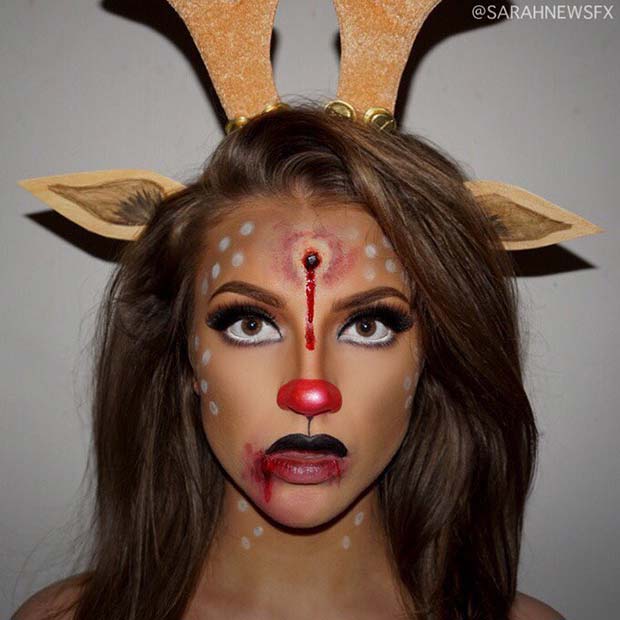 Maquillage De Cerf Halloween Effrayant