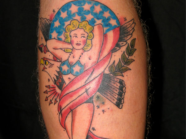 Fille patriotique pin-up