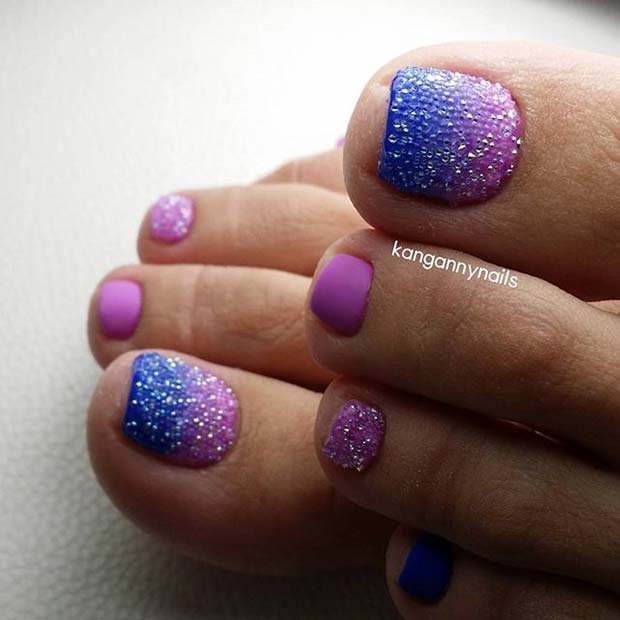 Ombre Pedicure Toe Nail Design για Άνοιξη και Καλοκαίρι