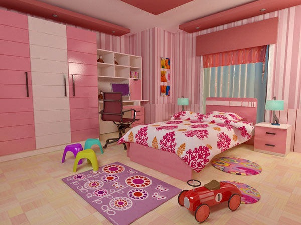 Ιδέα για ροζ υπνοδωμάτιο