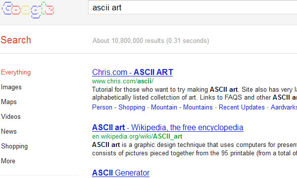 Google ASCII