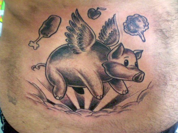 Tatouage Ange Cochon