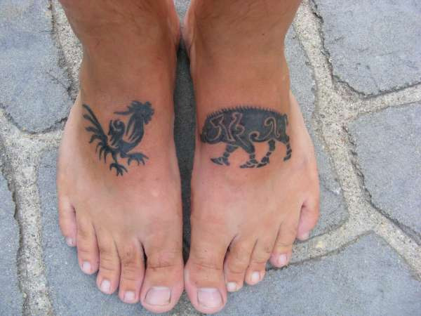 Tatouage de motif de cochon