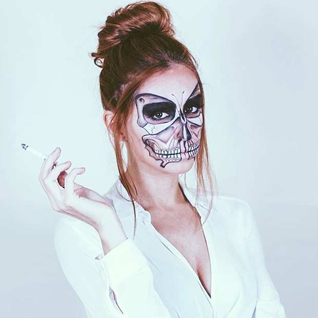 Butterfly Skeleton Halloween Makeup Look