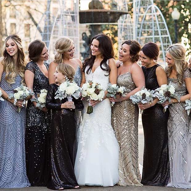 Αταίριαστα Sequin Bridesmaid Dresses