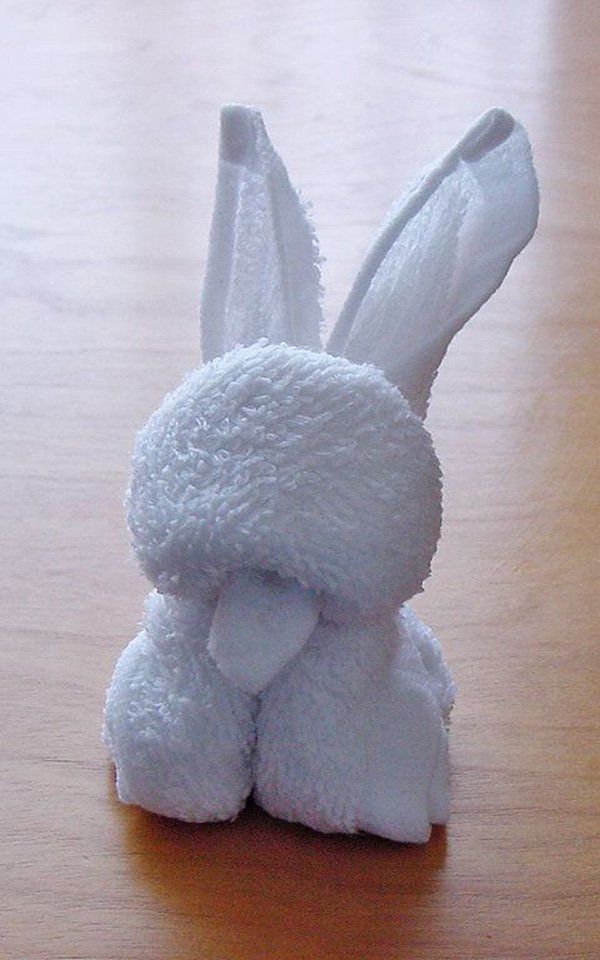 מגבת קטנה-אוריגמי-ארנב