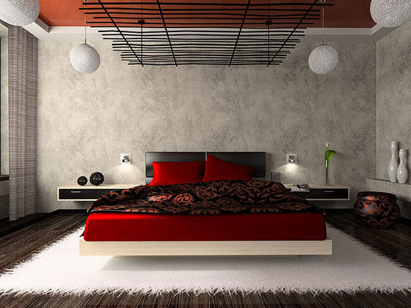 Chambre à coucher rouge à bascule