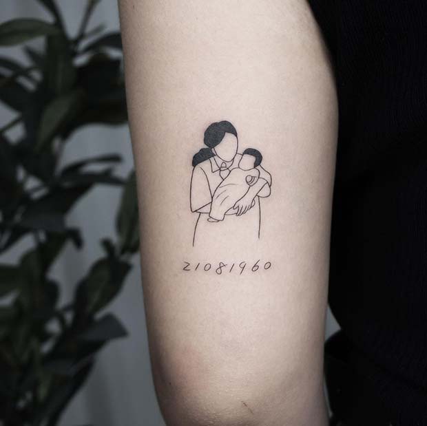 Μητέρα και μωρό Τατουάζ ιδέα