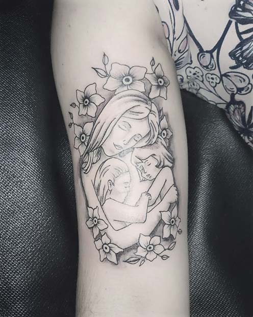 Idée de tatouage mère et enfants