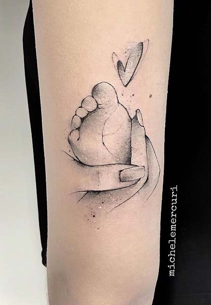 Conception de tatouage de pied de bébé