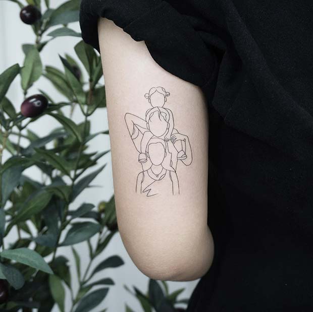 Idée de tatouage de portrait amusant pour les mamans