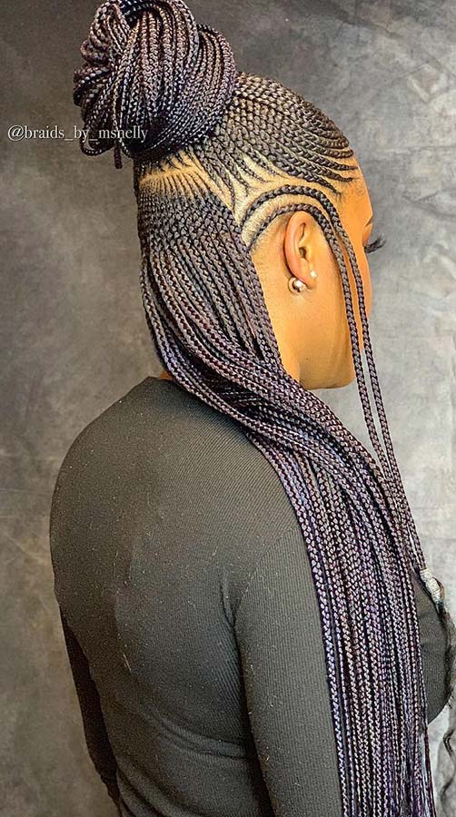 Half Up, Half Down Feed in Braids