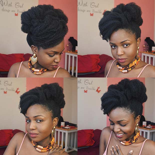 Glam Natural Updo ιδέα