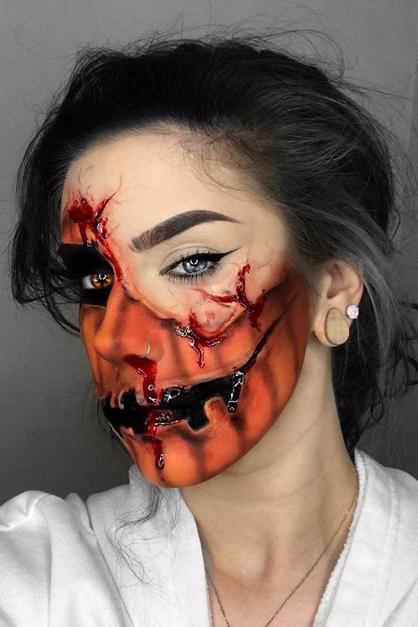 Maquillage Gory Pumpkin pour Halloween