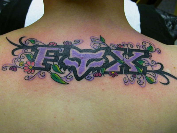 Λουλούδι και αφήνει Fox Racing Tattoo