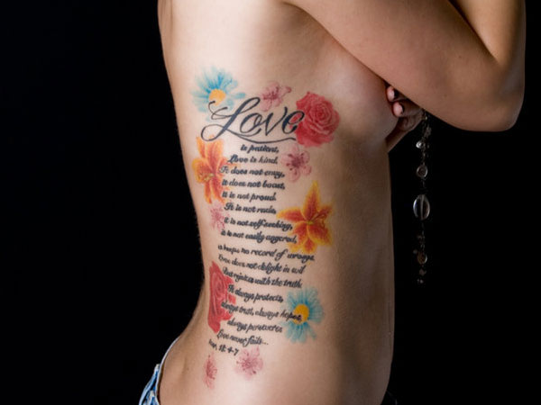 Love Side πολύχρωμο τατουάζ