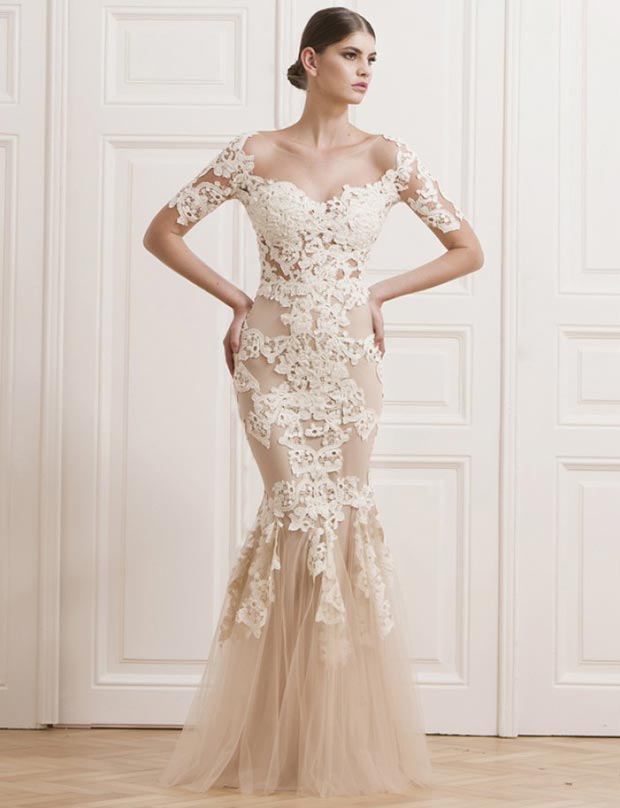 Robe de mariée sirène en dentelle et tulle