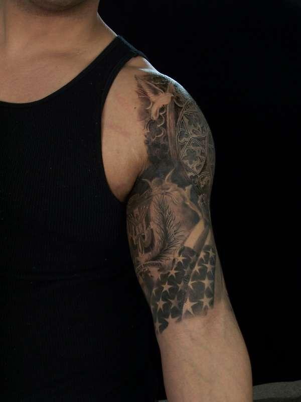 Τατουάζ ώμου αμερικανικής σημαίας