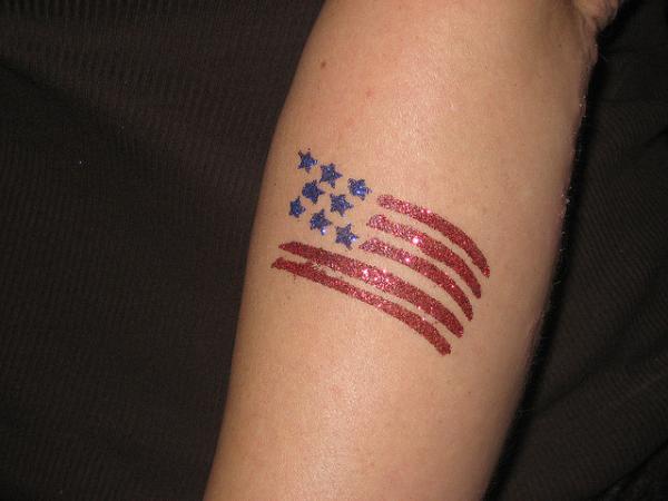 Αμερικανική σημαία Glitter Tattoo