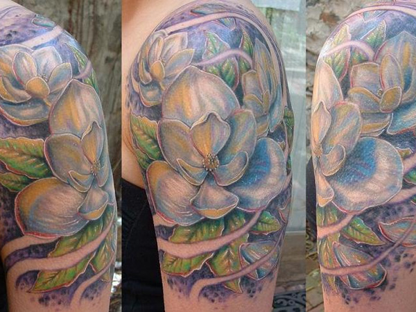 Tatouage de vague de magnolia