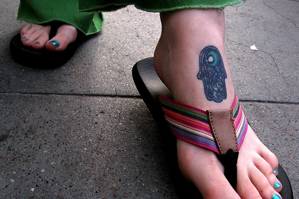 Tatouage du pied Hamsa