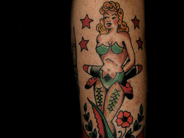 Tatouage De Sirène Verte