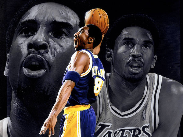 Peinture de basket-ball de Kobe Bryant