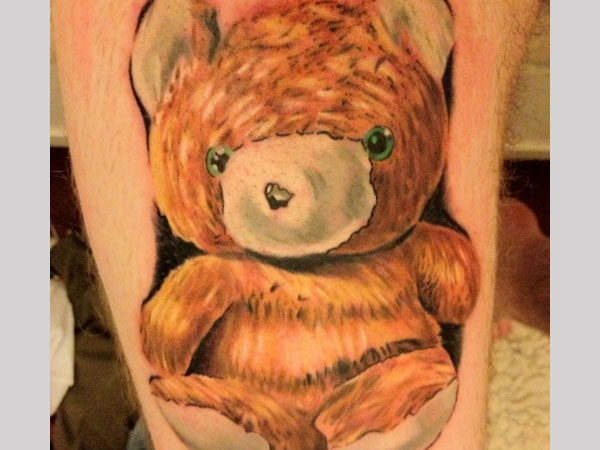 Leg Teddy Bear Tattoo