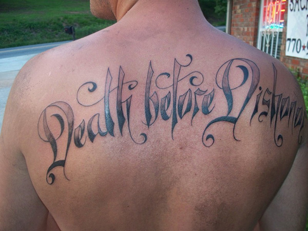 Sharp Tattoo Lettering Style