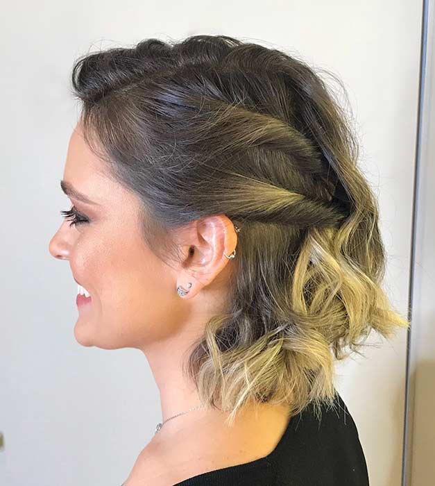 Idée de coiffure formelle pour une coupe de cheveux Bob