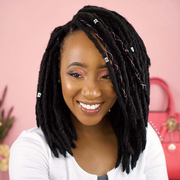 Pretty Short Faux Locs