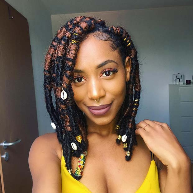 Chunky Faux Locs with Shells