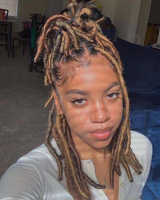 Half Updo Faux Locs