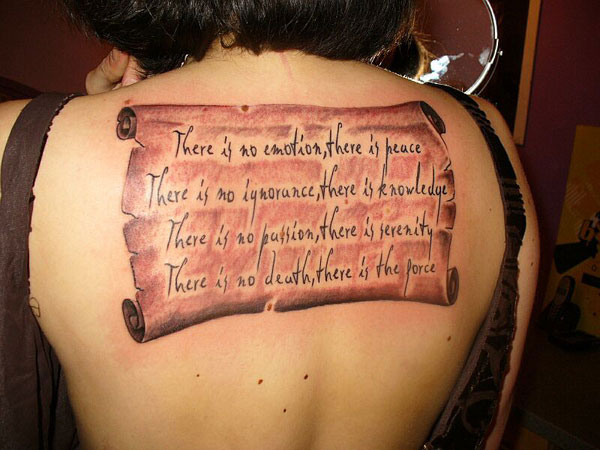 Living Scroll Back Tattoo