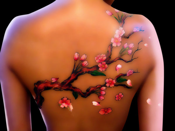 Tatouage de fleurs de cerisier