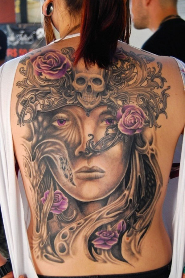 Monster Violet Back Tattoo