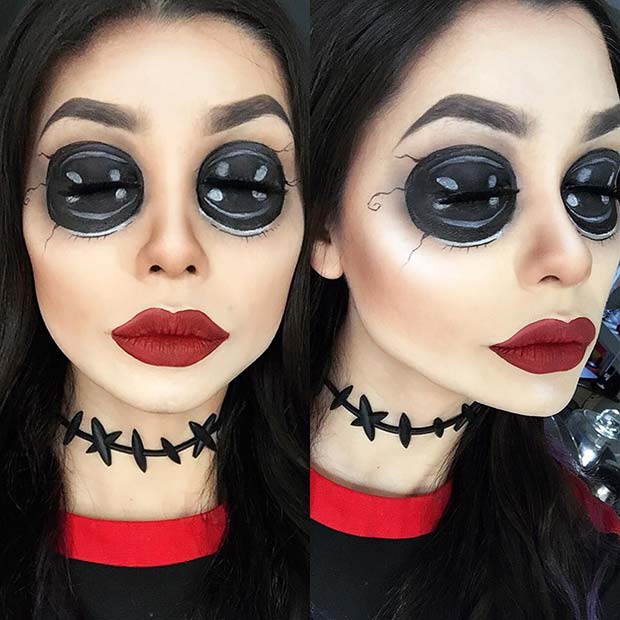L'autre maquillage de la mère de Coraline pour des idées de maquillage d'Halloween uniques à essayer
