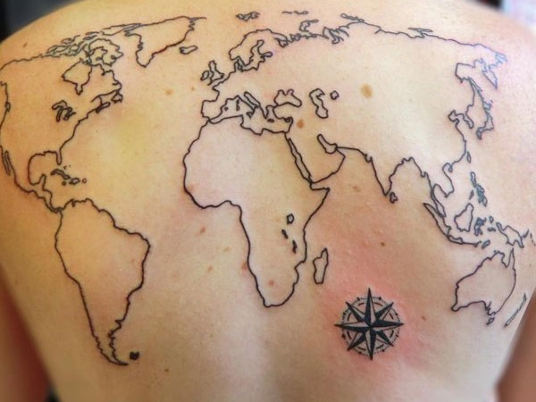 Tatouage carte du monde